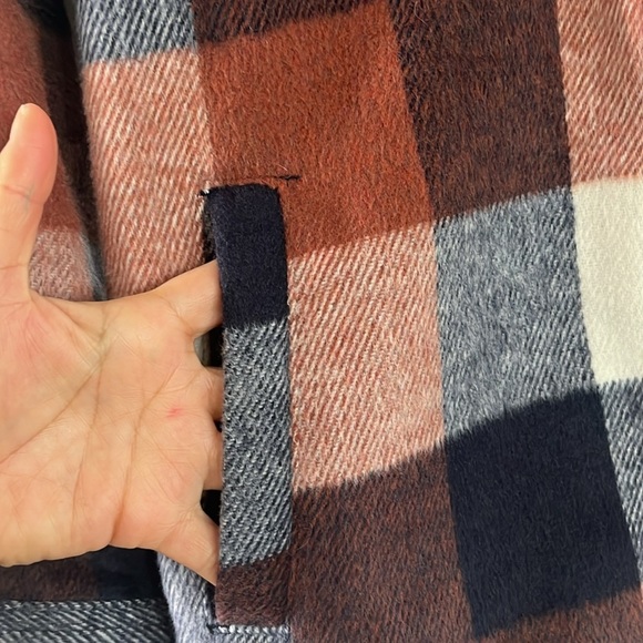 Members Mark Plaid SHACKET With Pockets Sz Small Brown Navy Multicolor - Picture 6 of 13